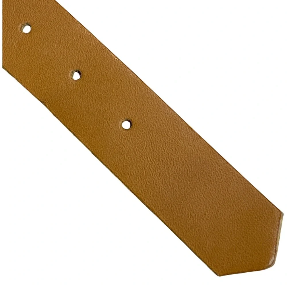 Minimalist Light Tan‎ Silver Roller Buckle Leather Belt Size 8 (27-30)